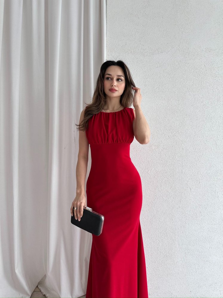 WİND Maxi Elbise 7401 - Kırmızı - Mooi Butik