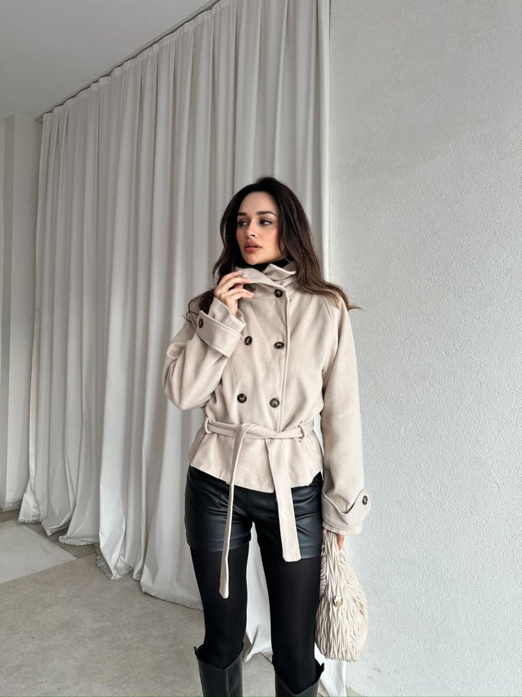 WOLDE Kuşaklı Ceket 8784 - Bej - Mooi Butik