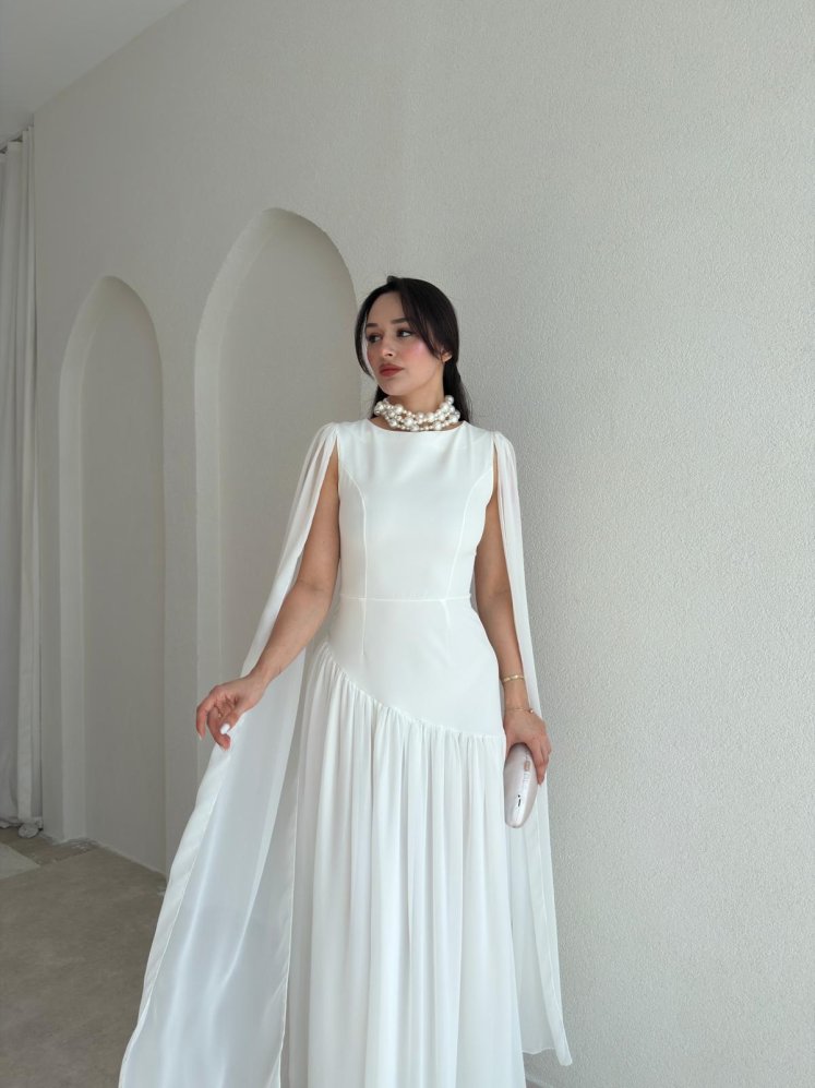 WONKA Maxi Elbise 8486 - Beyaz - Mooi Butik