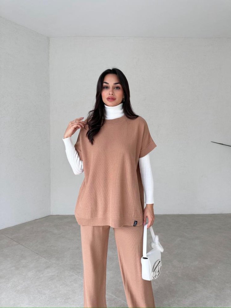 Yarım Kol TERRA Takım 2992 - Açık Kahve - Mooi Butik