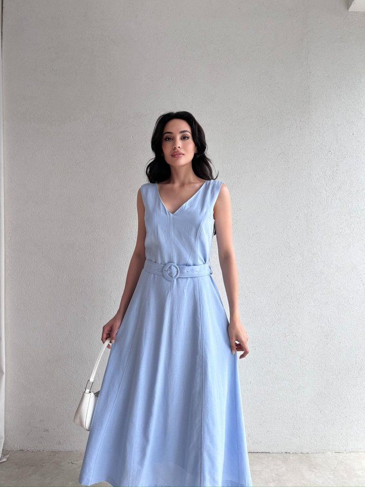 YOKANA Midi Elbise 5667 - Mavi - Mooi Butik