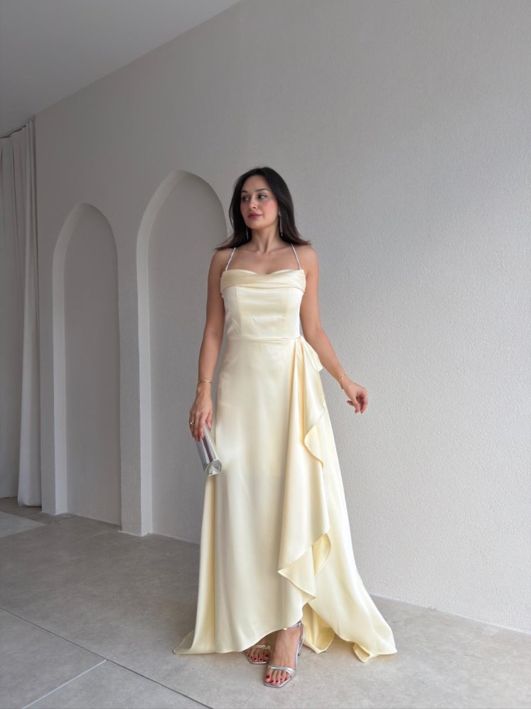 ZADİE Maxi Elbise 9632 - Sarı - Mooi Butik