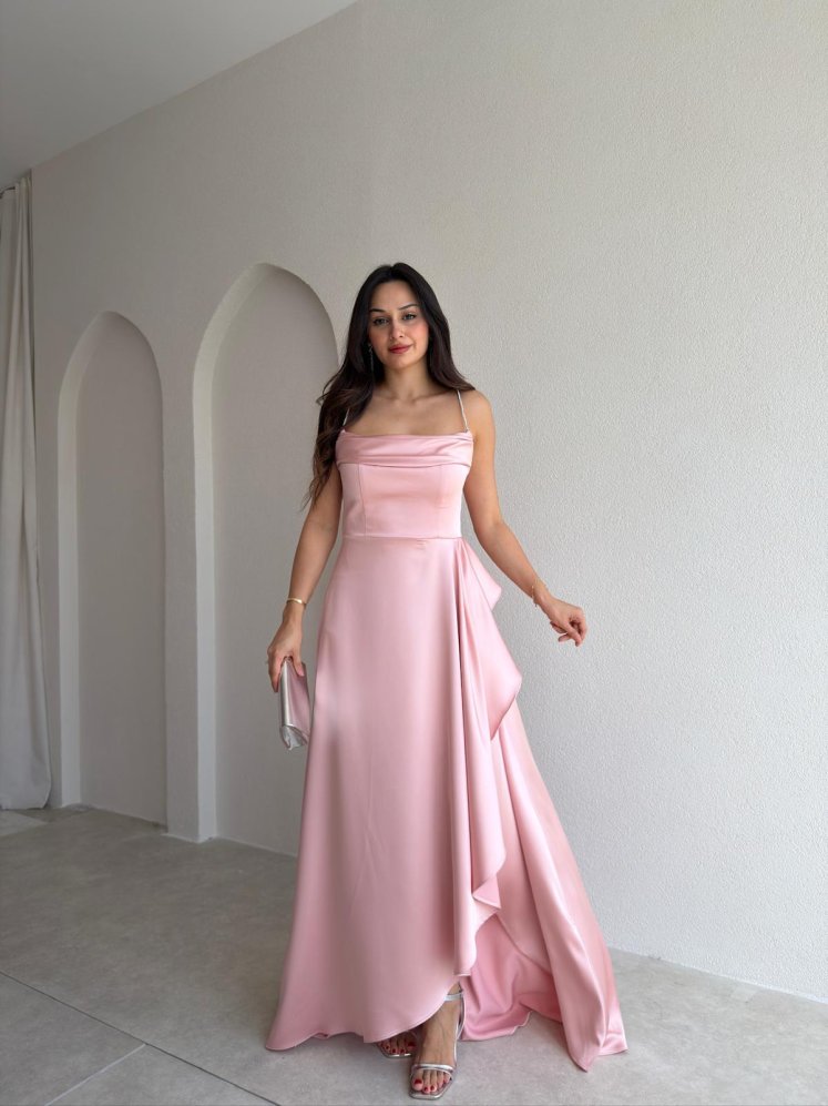 ZADİE Maxi Elbise 9632 - Pudra - Mooi Butik
