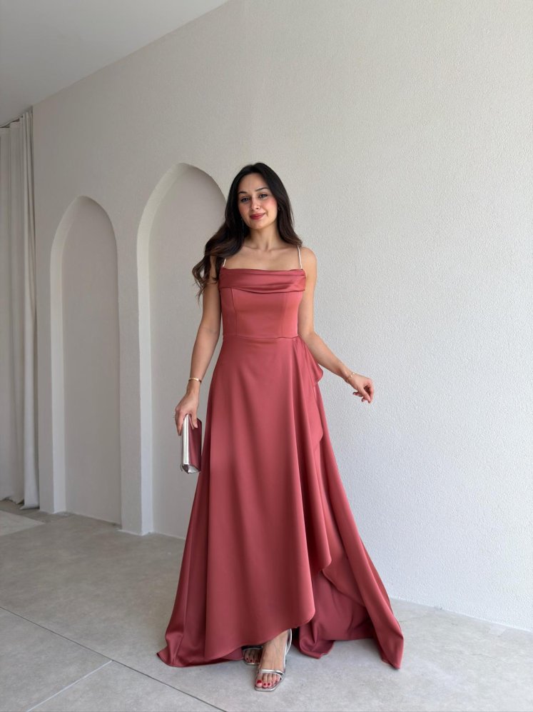 ZADİE Maxi Elbise 9632 - Gül Kurusu - Mooi Butik