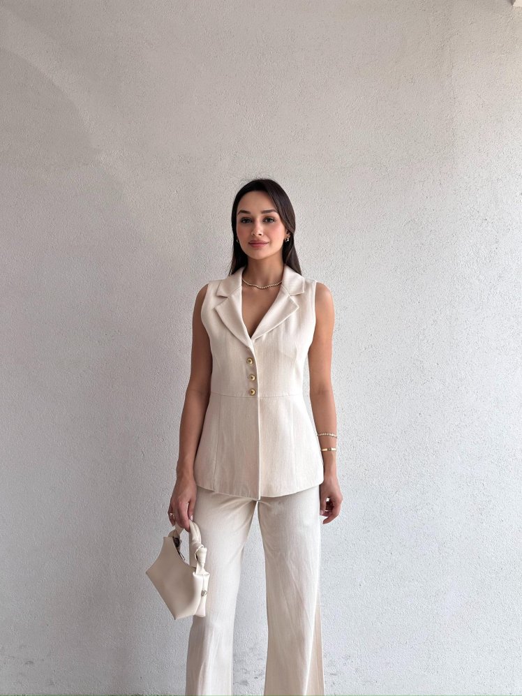 ZELENY Takım 4086 - Krem - Mooi Butik