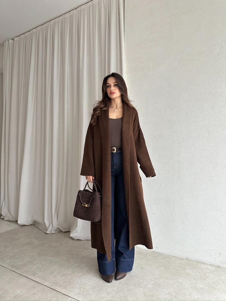 ZEON Hırka 8431 - Acı Kahve - Mooi Butik