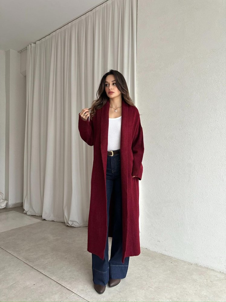 ZEON Hırka 8431 - Bordo - Mooi Butik