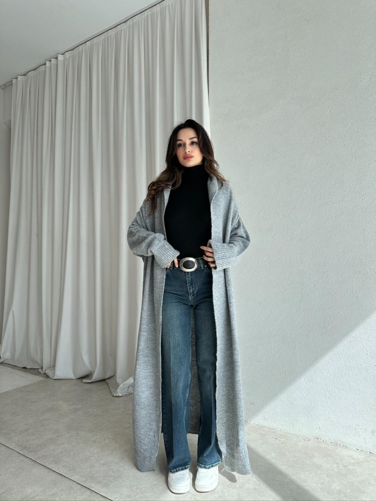 ZEON Hırka 8431 - Gri - Mooi Butik