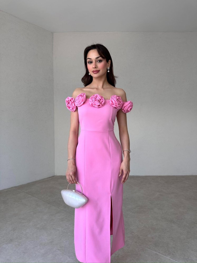 ZİLEY Midi Elbise - Pembe (8117) - Mooi Butik