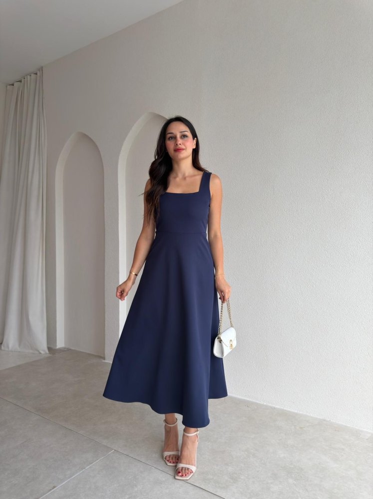 ZİVA Midi Elbise 3680 - Lacivert - Mooi Butik