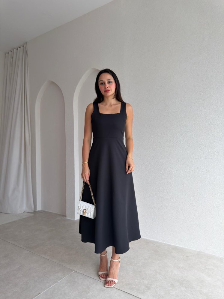 ZİVA Midi Elbise 3680 - Siyah - Mooi Butik