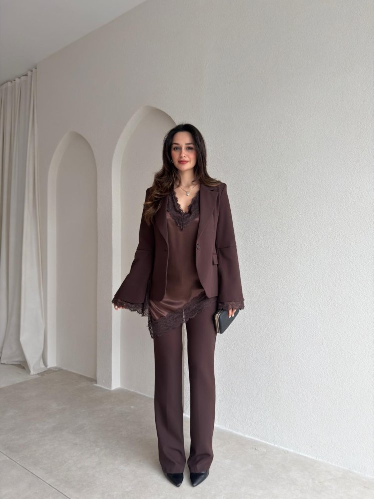 ZOEY Üçlü Takım 6881 - Acı Kahve - Mooi Butik