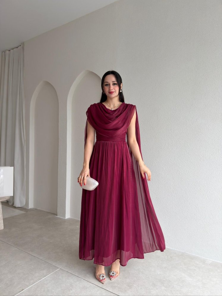 ZUZANNA Maxi Elbise 9069 - Bordo - Mooi Butik