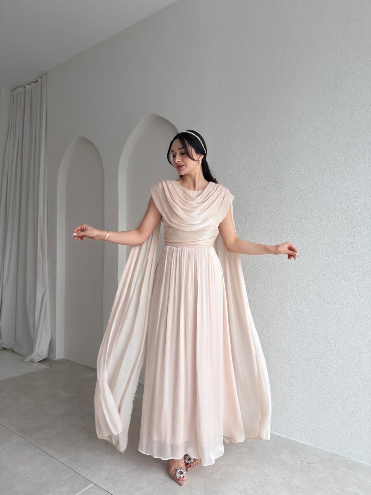 ZUZANNA Maxi Elbise 9069 - Krem - Mooi Butik